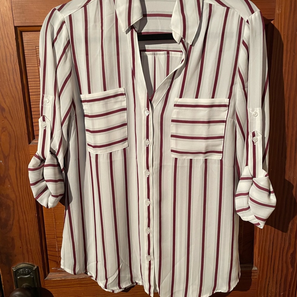 Express 100% polyester dress-shirt long sleeve, medium